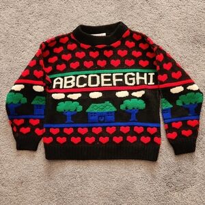 Vintage Girl's Size 4/5 Alphabet Sweater